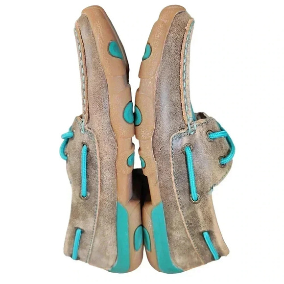 Twisted X Bomber Turquoise Driving Moc Shoes 7 - Picture 8 of 12
